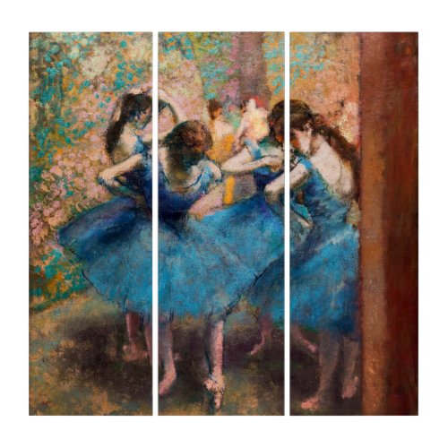 Edgar Degas _ Dancers in blue Triptych