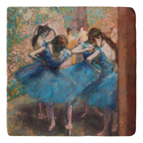 Edgar Degas _ Dancers in blue Trivet