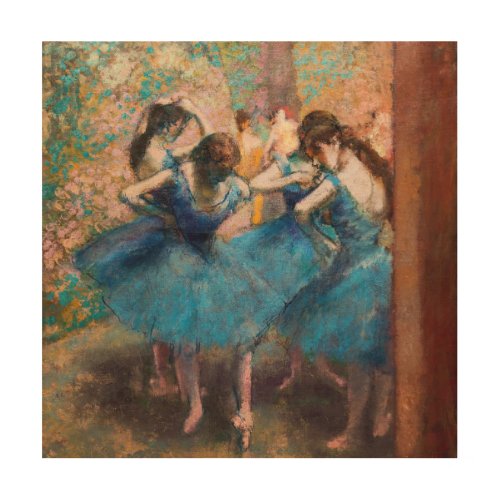 Edgar Degas _ Dancers in blue Wood Wall Art