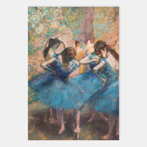 Edgar Degas _ Dancers in blue Wrapping Paper Sheets