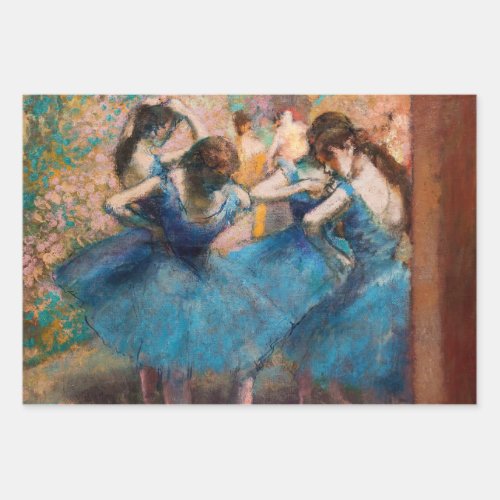 Edgar Degas _ Dancers in blue Wrapping Paper Sheets