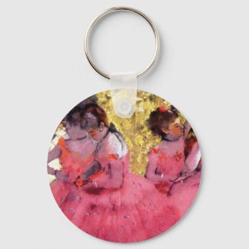 Edgar Degas - Dancers In Pink - Ballet Dance Lover Keychain by ArtLoversCafe at Zazzle