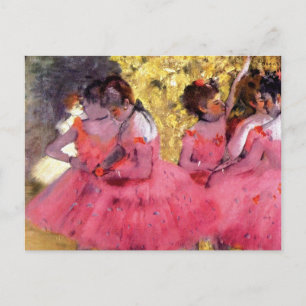 Edgar Degas - Dancers in Pink - Ballet Dance Lover Postcard