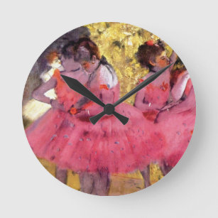 Edgar Degas - Dancers in Pink - Ballet Dance Lover Round Clock