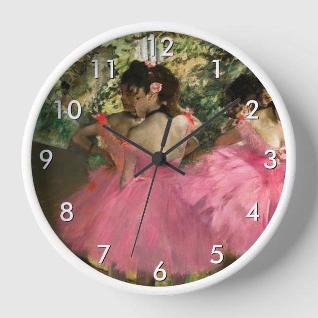 Edgar Degas - Dancers in pink Clock (Front)
