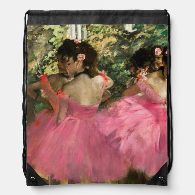 Edgar Degas - Dancers in pink Drawstring Bag (Front)