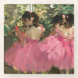 Edgar Degas - Dancers in pink Glass Coaster