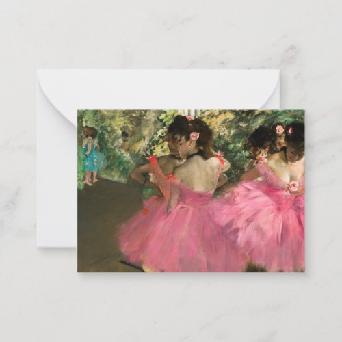 Edgar Degas _ Dancers in pink Note Card