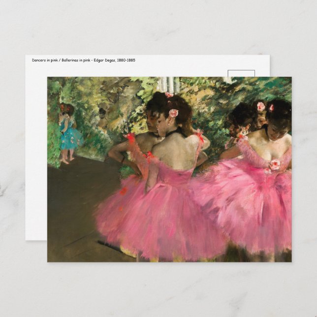 Edgar Degas - Dancers in pink Postcard (Front/Back)