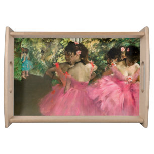 Edgar Degas - Dancers in pink Serving Tray