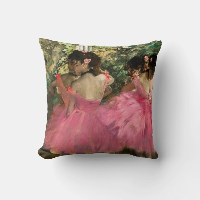 Edgar Degas - Dancers in pink Throw Pillow (Front)