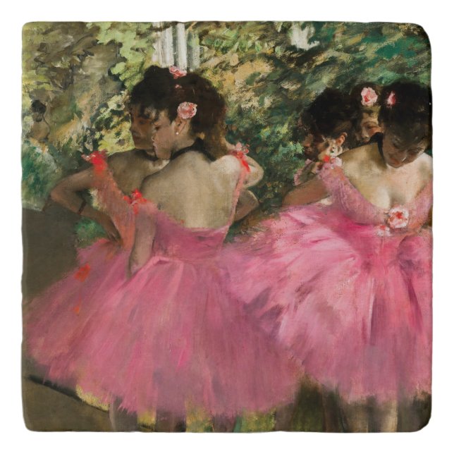 Edgar Degas - Dancers in pink Trivet (Front)