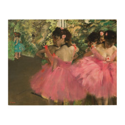 Edgar Degas - Dancers in pink Wood Wall Art