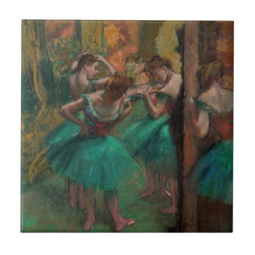 Edgar Degas _ Dancers Pink and Green Ceramic Tile