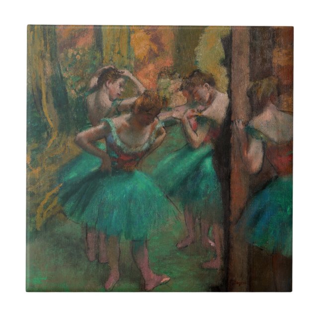 Edgar Degas - Dancers, Pink and Green Ceramic Tile (Front)