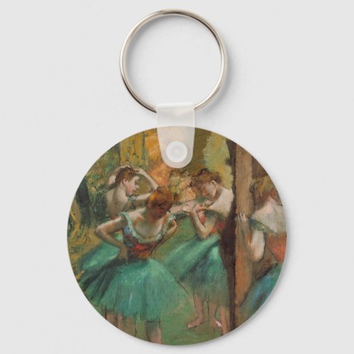 Edgar Degas Dancers Pink and Green Impressionist Keychain