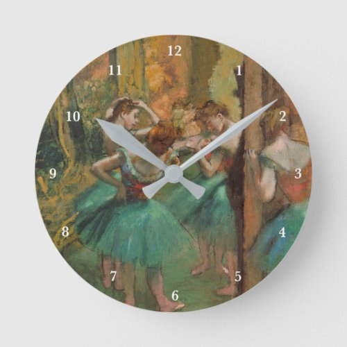 Edgar Degas Dancers Pink and Green Impressionist Round Clock
