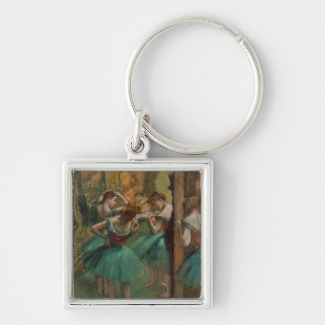 Edgar Degas Dancers Pink and Green Keychain (Front)
