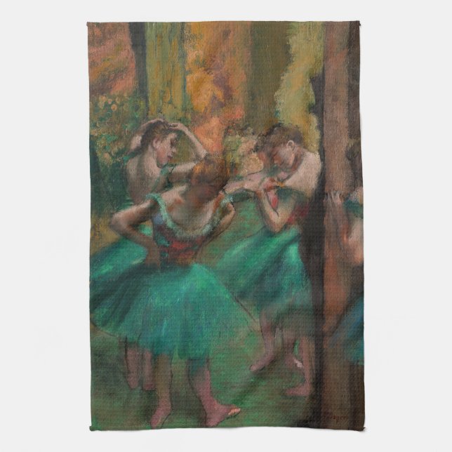 Edgar Degas - Dancers, Pink and Green Kitchen Towel (Vertical)