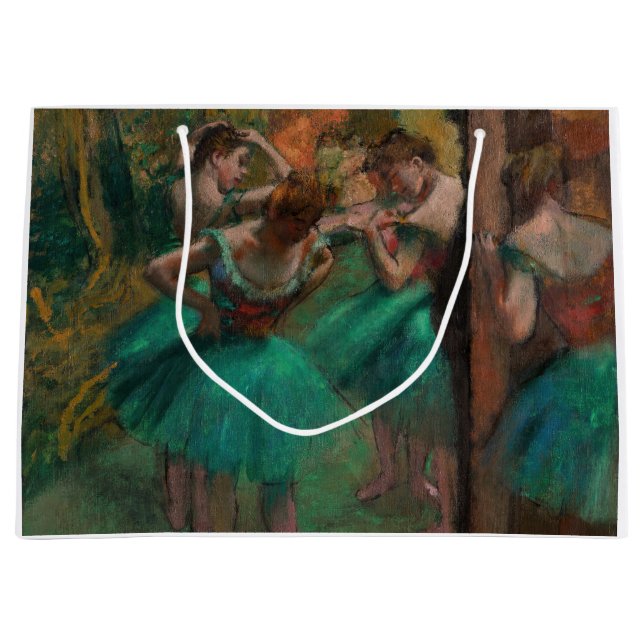 Edgar Degas - Dancers, Pink and Green Large Gift Bag (Front)