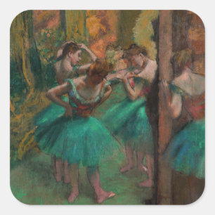 Edgar Degas - Dancers, Pink and Green Square Sticker