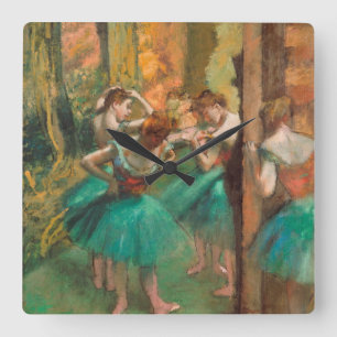 Edgar Degas - Dancers, Pink And Green Square Wall Clock