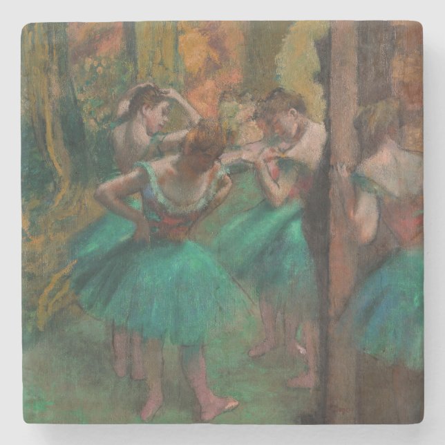 Edgar Degas - Dancers, Pink and Green Stone Coaster (Front)