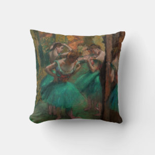 Edgar Degas - Dancers, Pink and Green Throw Pillow