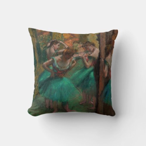 Edgar Degas _ Dancers Pink and Green Throw Pillow