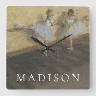Edgar Degas Dancers Practising at the Barre Square Wall Clock