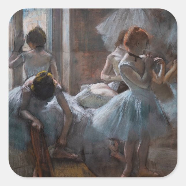 Edgar Degas - Dancers Square Sticker (Front)