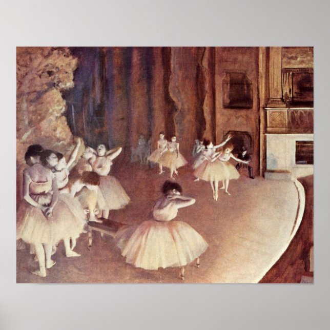 Edgar Degas - Dress rehearsal of ballet stage Poster (Front)