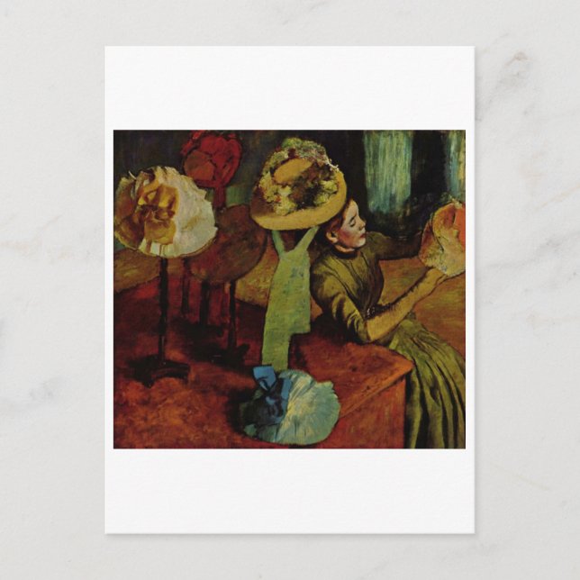 Edgar Degas - Fashion Product 1885 Woman Hat Postcard (Front)