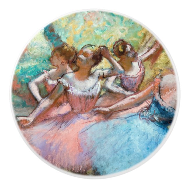 Edgar Degas - Four Ballerinas on Stage Ceramic Knob (Front)