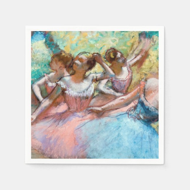 Edgar Degas - Four Ballerinas on Stage Napkins (Front)