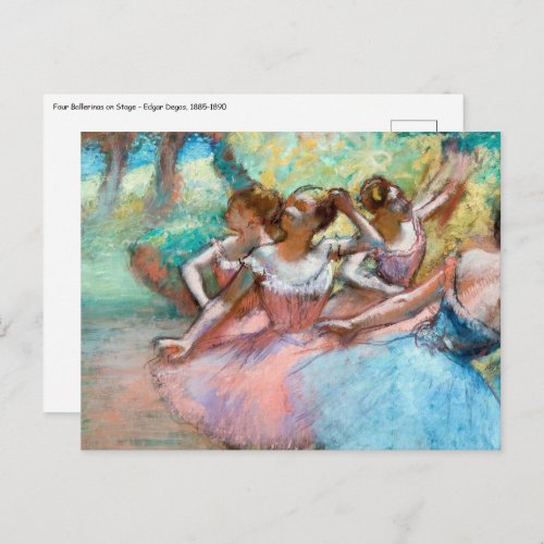 Edgar Degas _ Four Ballerinas on Stage Postcard