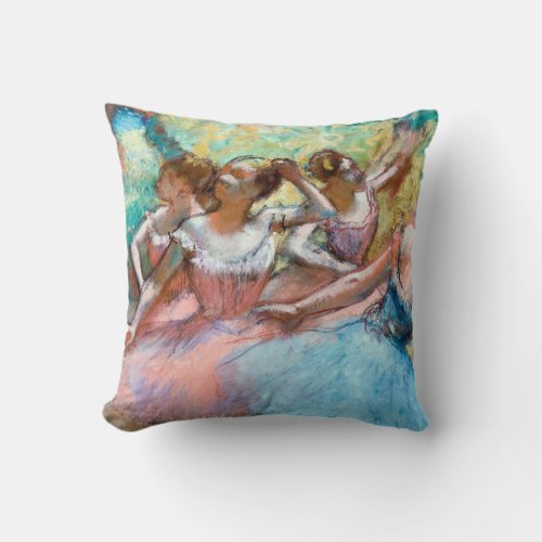 Edgar Degas _ Four Ballerinas on Stage Throw Pillow