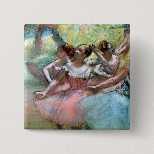 Edgar Degas Four ballerinas on the stage Button