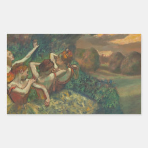 Edgar Degas Four Dancers Impressionist Rectangular Sticker