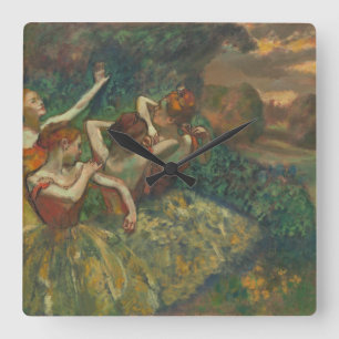 Edgar Degas Four Dancers Impressionist Square Wall Clock
