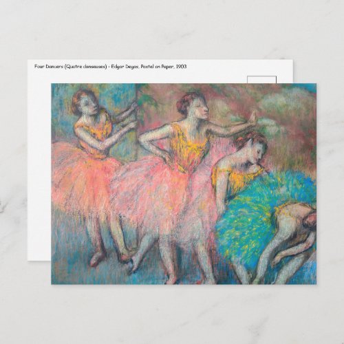 Edgar Degas _ Four Dancers Postcard