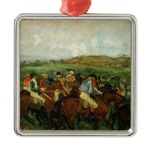 Edgar Degas | Gentlemen race, Before the Departure Metal Ornament