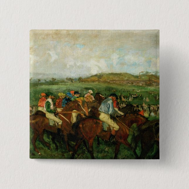 Edgar Degas | Gentlemen race, Before the Departure Pinback Button (Front)