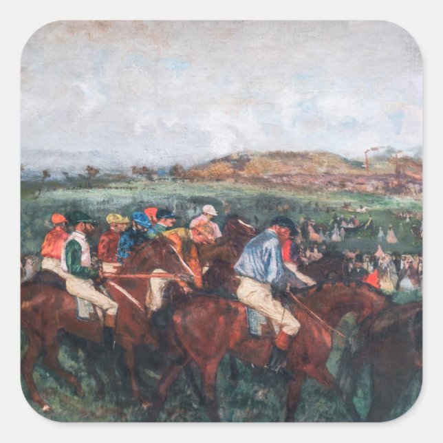 Edgar Degas - Gentlemen Race Square Sticker (Front)