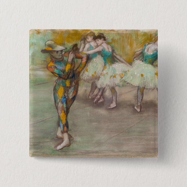 Edgar Degas - Harlequin Dance Button (Front)