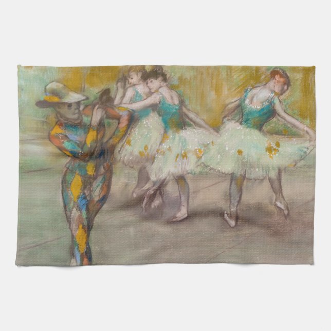Edgar Degas - Harlequin Dance Kitchen Towel (Horizontal)