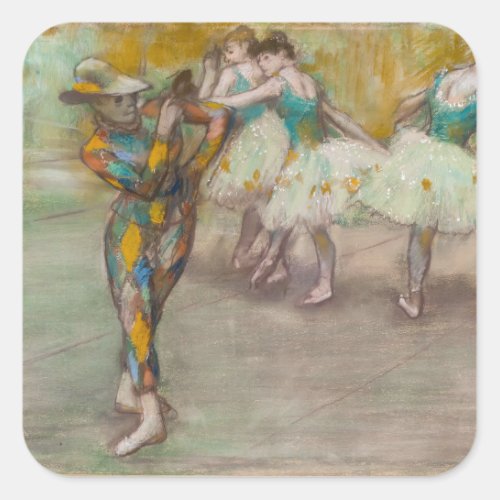 Edgar Degas _ Harlequin Dance Square Sticker