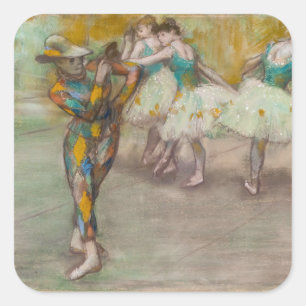 Edgar Degas - Harlequin Dance Square Sticker