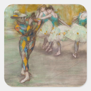 Edgar Degas - Harlequin Dance Square Sticker