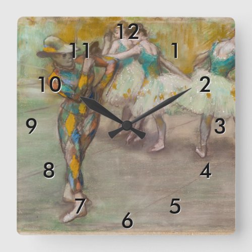 Edgar Degas _ Harlequin Dance Square Wall Clock